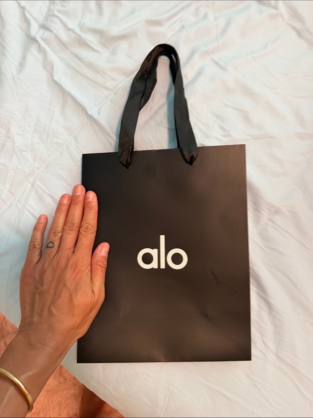 ALO Yoga Black Gift Bag with White Logo